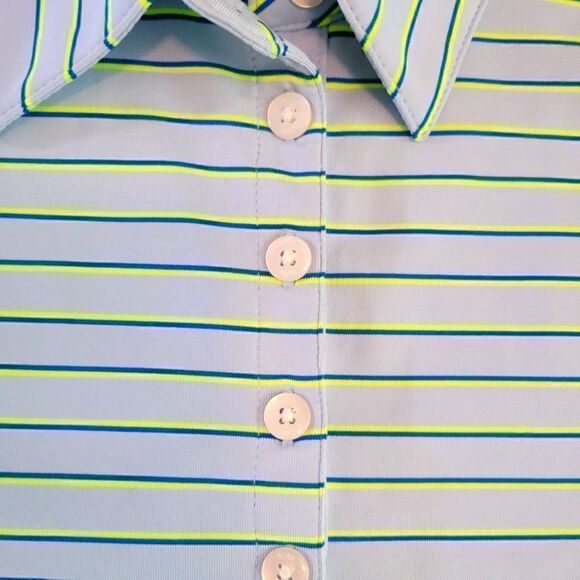 EC NIKE GOLF SLEEVELESS STRIPE POLO FIT DRY SZ. M - Picture 3 of 5